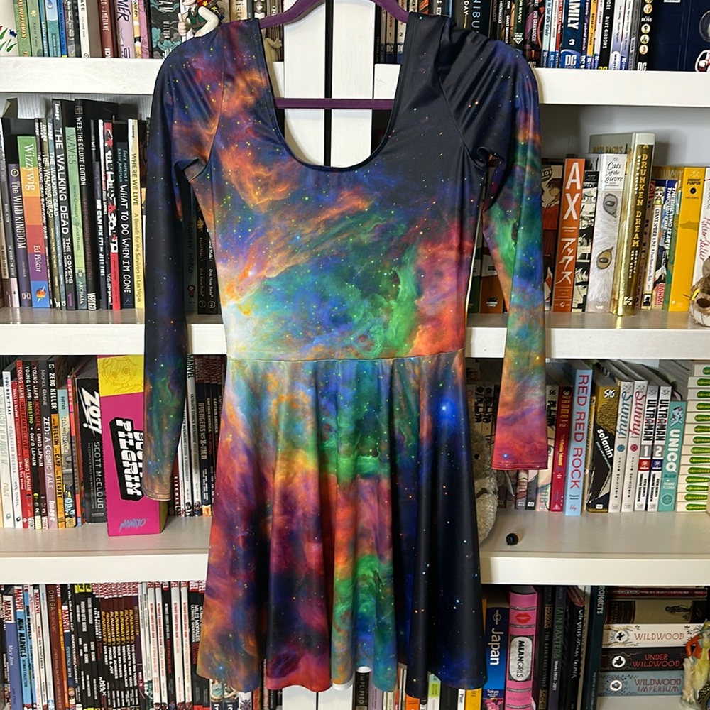 BlackMilk Galaxy Long Sleeve Skater Dress